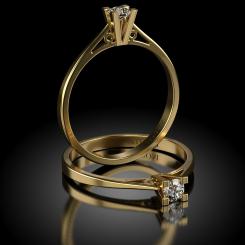 Inel de logodna cu diamant Aldemarin din aur galben 5