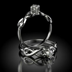 Inel de logodna cu diamant Alin din aur alb 5
