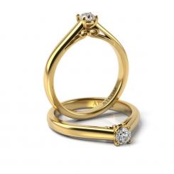 Inel de logodna cu diamant Beckham din aur galben 2