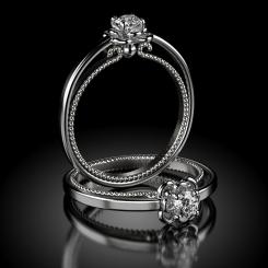 Inel de logodna cu diamant din aur alb cod: Rieu 5