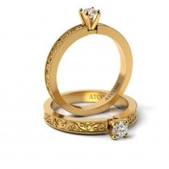 Inel de logodna cu diamant Morien din aur alb 3