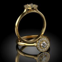 Inel de logodna cu diamante Amiral din aur galben 5