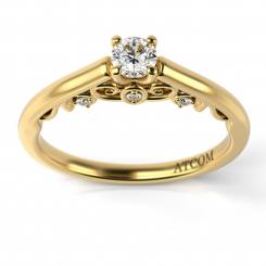 Inel de logodna cu diamante Madalin din aur galben