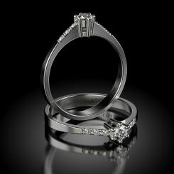 Inel de logodna cu diamante MAGELANUSH din aur alb 5