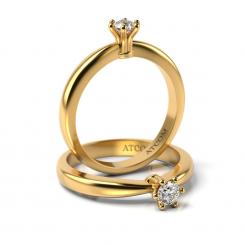 Inel de logodna din aur alb cu diamant model Carusso 3