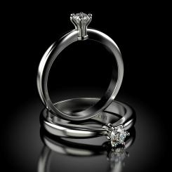 Inel de logodna din aur alb cu diamant model Carusso 5