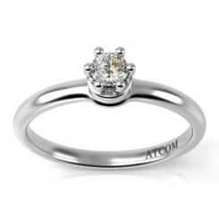 Inel de logodna din aur alb cu diamant model Almira