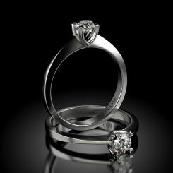 Inel de logodna din aur alb cu diamant model Damian 5