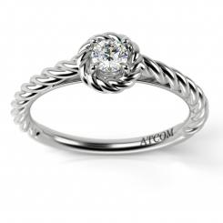 Inel de logodna din aur alb cu diamant model Maurice