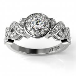 Inel de logodna din aur alb cu diamante Atkins 1