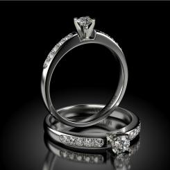Inel de logodna din aur alb cu diamante cod: Cronos 5
