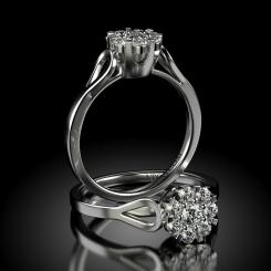 Inel de logodna din aur alb cu diamante cod: Kamarad 5