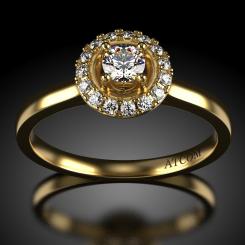 Inel de logodna din aur alb cu diamante cod: Lambert 8
