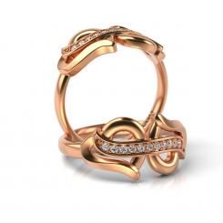 Inel de logodna din aur alb cu diamante model Ludovic 5
