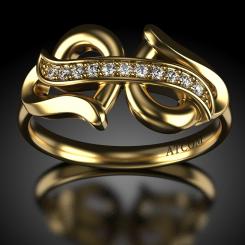 Inel de logodna din aur alb cu diamante model Ludovic 8