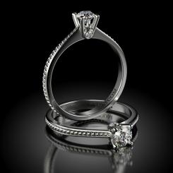 Inel de logodna din aur alb cu diamante cod: Makaro 5