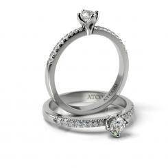 Inel de logodna din aur alb cu diamante Ugo 2