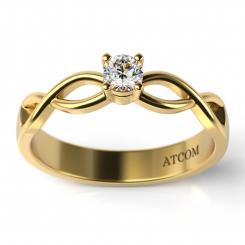 Inel de logodna din aur galben cu diamant Aeron 1