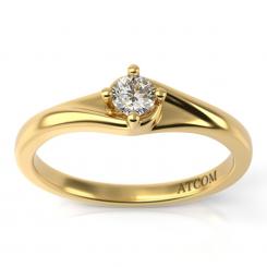 Inel de logodna din aur galben cu diamant model Alfrida