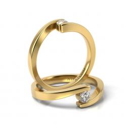 Inel de logodna din aur galben cu diamant model Clement 2