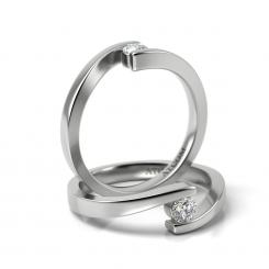 Inel de logodna din aur galben cu diamant model Clement 3