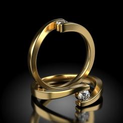 Inel de logodna din aur galben cu diamant model Clement 5
