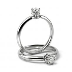 Inel de logodna din aur galben cu diamant model Jemma 3