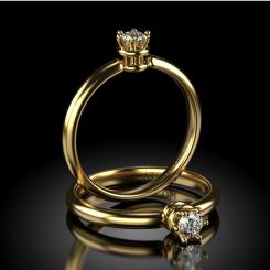 Inel de logodna din aur galben cu diamant cod: Jemma 5