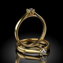 Inel de logodna din aur galben cu diamant model Tibor 7