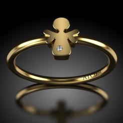 Inel de logodna din aur galben cu diamant model Kiky 3