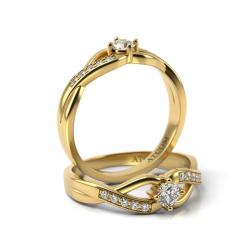 Inel de logodna din aur galben cu diamante cod: Juliano 2