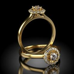 Inel de logodna din aur galben cu diamante cod: Lambert 9