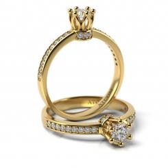 Inel de logodna din aur galben cu diamante model Stephan 3
