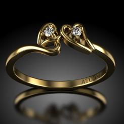 Inel de logodna din aur galben cu diamante cod: Taurus 6