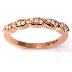 Inel de logodna din aur roz cu diamante model Toros 1