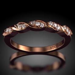 Inel de logodna din aur roz cu diamante model Toros 3
