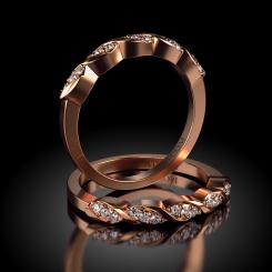 Inel de logodna din aur roz cu diamante model Toros 4