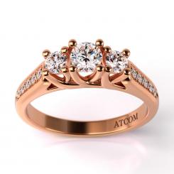 Inel de logodna din aur roz model Glory 1