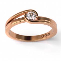 Inel de logodna din aur roz model Oreste 1