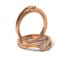 Inel de logodna din aur roz model Oreste 2