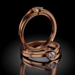 Inel de logodna din aur roz model Oreste 3