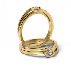 Inel de logodna din aur roz model Oreste 6