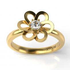Inel de logodna din galben alb cu diamant cod: Petunia
