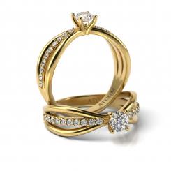 Inel de logodna Juan cu diamante din aur galben 2