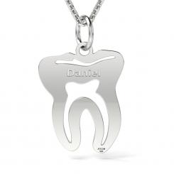 Colier din aur galben model Dintisor personalizat 2