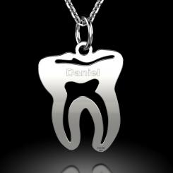 Colier din aur galben model Dintisor personalizat 5