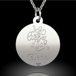 Lantisor cu pandantiv din aur galben model Ich Liebe Dich 5