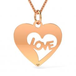 Lantisor cu pandantiv din aur galben cod: Inimioara love 3