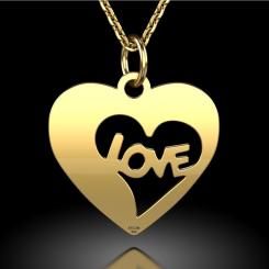Lantisor cu pandantiv din aur galben cod: Inimioara love 4