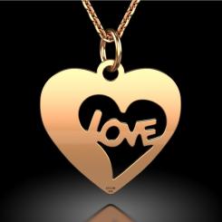 Lantisor cu pandantiv din aur galben cod: Inimioara love 6